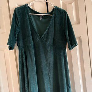 Modcloth Corduroy Green Dress